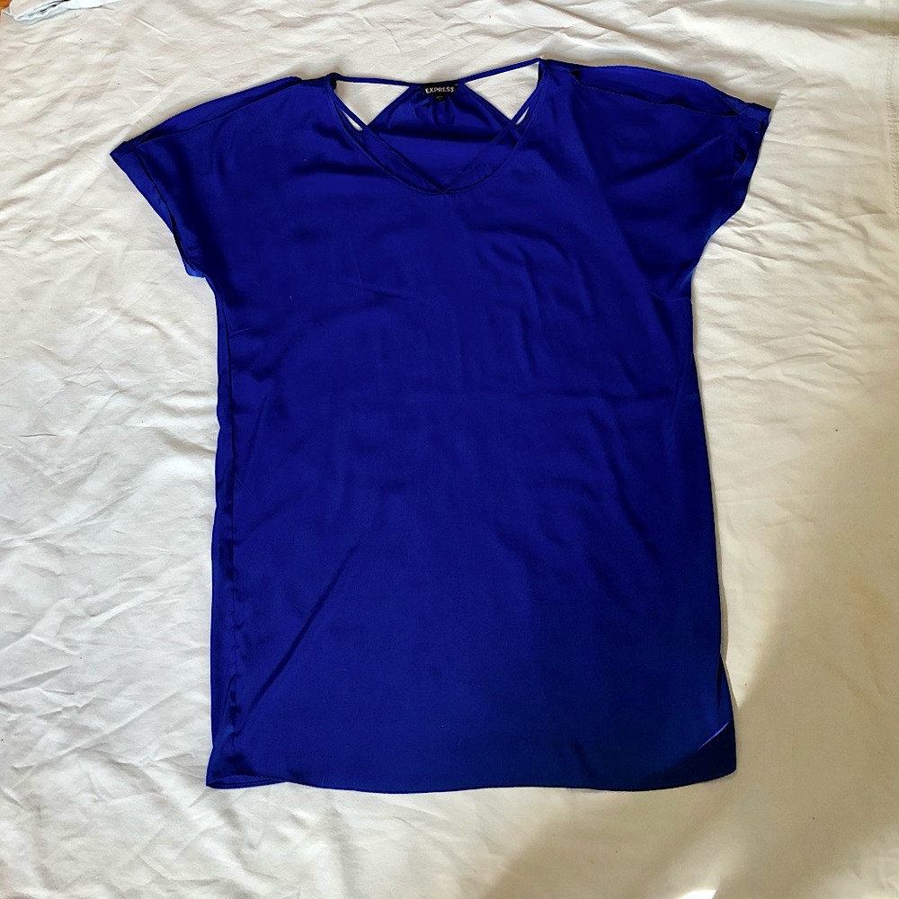 Express Blue Cold Shoulder Dress
